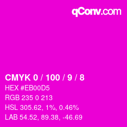 Color code: CMYK 0 / 100 / 9 / 8 | qconv.com