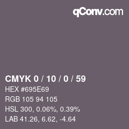 Color code: CMYK 0 / 10 / 0 / 59 | qconv.com