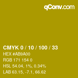 Color code: CMYK 0 / 10 / 100 / 33 | qconv.com