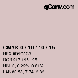 カラーコード: CMYK 0 / 10 / 10 / 15 | qconv.com
