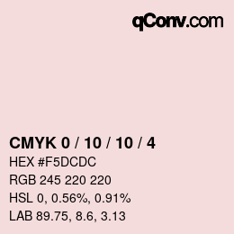 カラーコード: CMYK 0 / 10 / 10 / 4 | qconv.com