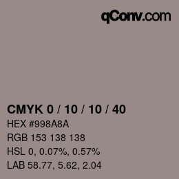 颜色代码: CMYK 0 / 10 / 10 / 40 | qconv.com