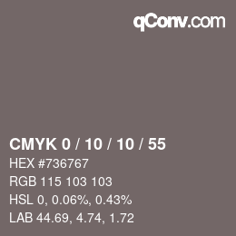 Color code: CMYK 0 / 10 / 10 / 55 | qconv.com