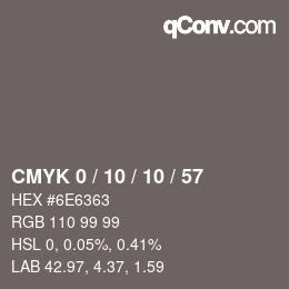 Color code: CMYK 0 / 10 / 10 / 57 | qconv.com