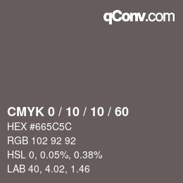 颜色代码: CMYK 0 / 10 / 10 / 60 | qconv.com