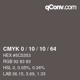 Color code: CMYK 0 / 10 / 10 / 64 | qconv.com