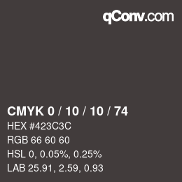 Color code: CMYK 0 / 10 / 10 / 74 | qconv.com