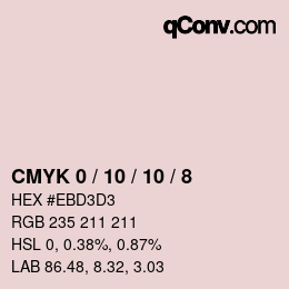 カラーコード: CMYK 0 / 10 / 10 / 8 | qconv.com