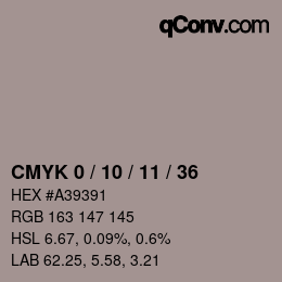 Código de color: CMYK 0 / 10 / 11 / 36 | qconv.com