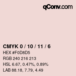 颜色代码: CMYK 0 / 10 / 11 / 6 | qconv.com