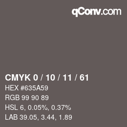 Color code: CMYK 0 / 10 / 11 / 61 | qconv.com