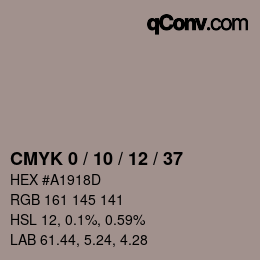 颜色代码: CMYK 0 / 10 / 12 / 37 | qconv.com