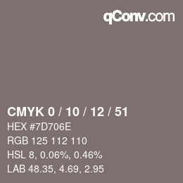 Color code: CMYK 0 / 10 / 12 / 51 | qconv.com