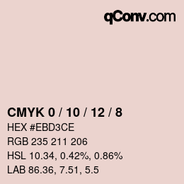 カラーコード: CMYK 0 / 10 / 12 / 8 | qconv.com