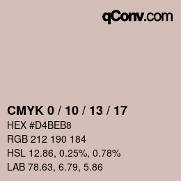カラーコード: CMYK 0 / 10 / 13 / 17 | qconv.com