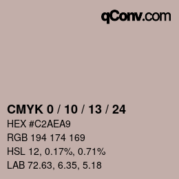 カラーコード: CMYK 0 / 10 / 13 / 24 | qconv.com