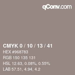 Código de color: CMYK 0 / 10 / 13 / 41 | qconv.com