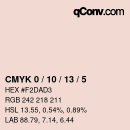 颜色代码: CMYK 0 / 10 / 13 / 5 | qconv.com