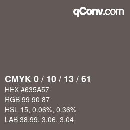 カラーコード: CMYK 0 / 10 / 13 / 61 | qconv.com