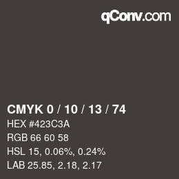 Color code: CMYK 0 / 10 / 13 / 74 | qconv.com