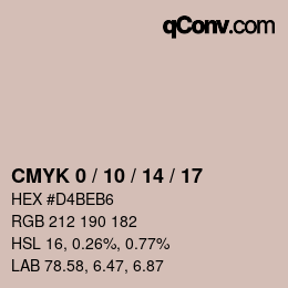 カラーコード: CMYK 0 / 10 / 14 / 17 | qconv.com