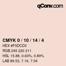 カラーコード: CMYK 0 / 10 / 14 / 4 | qconv.com