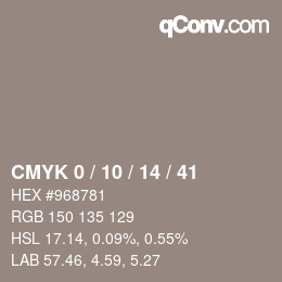 颜色代码: CMYK 0 / 10 / 14 / 41 | qconv.com