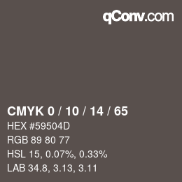 Color code: CMYK 0 / 10 / 14 / 65 | qconv.com