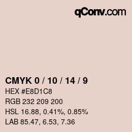 颜色代码: CMYK 0 / 10 / 14 / 9 | qconv.com