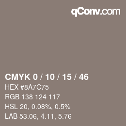 Color code: CMYK 0 / 10 / 15 / 46 | qconv.com