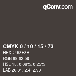 Color code: CMYK 0 / 10 / 15 / 73 | qconv.com