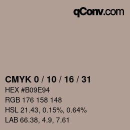 カラーコード: CMYK 0 / 10 / 16 / 31 | qconv.com