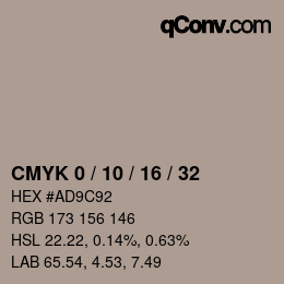 Color code: CMYK 0 / 10 / 16 / 32 | qconv.com