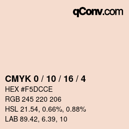 颜色代码: CMYK 0 / 10 / 16 / 4 | qconv.com