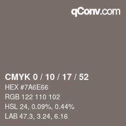 Color code: CMYK 0 / 10 / 17 / 52 | qconv.com