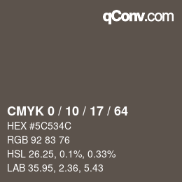Color code: CMYK 0 / 10 / 17 / 64 | qconv.com