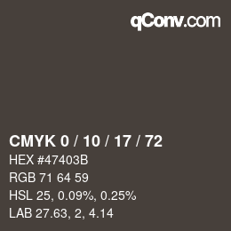 Color code: CMYK 0 / 10 / 17 / 72 | qconv.com