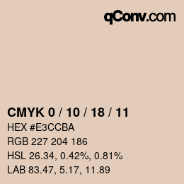 Código de color: CMYK 0 / 10 / 18 / 11 | qconv.com