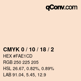 Color code: CMYK 0 / 10 / 18 / 2 | qconv.com