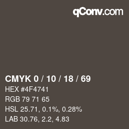 Color code: CMYK 0 / 10 / 18 / 69 | qconv.com