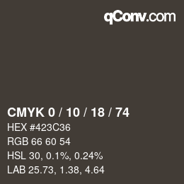 Color code: CMYK 0 / 10 / 18 / 74 | qconv.com