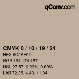 Color code: CMYK 0 / 10 / 19 / 24 | qconv.com