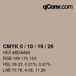 Color code: CMYK 0 / 10 / 19 / 26 | qconv.com