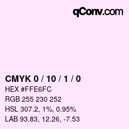カラーコード: CMYK 0 / 10 / 1 / 0 | qconv.com