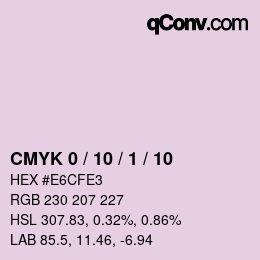 カラーコード: CMYK 0 / 10 / 1 / 10 | qconv.com
