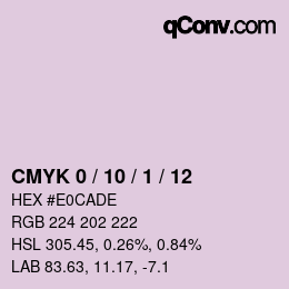 カラーコード: CMYK 0 / 10 / 1 / 12 | qconv.com