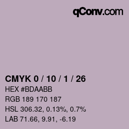カラーコード: CMYK 0 / 10 / 1 / 26 | qconv.com