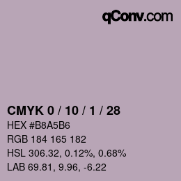 カラーコード: CMYK 0 / 10 / 1 / 28 | qconv.com
