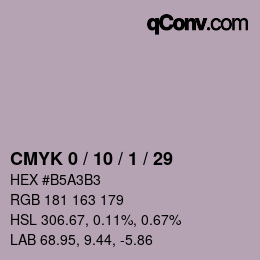 カラーコード: CMYK 0 / 10 / 1 / 29 | qconv.com
