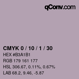 カラーコード: CMYK 0 / 10 / 1 / 30 | qconv.com